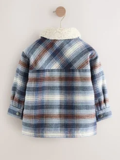 Blauw - Geruite shacket met borgvoering (3mnd -7jr)