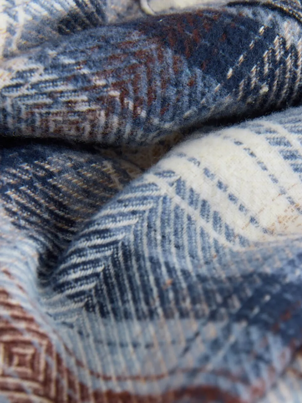 Blauw - Geruite shacket met borgvoering (3mnd -7jr)