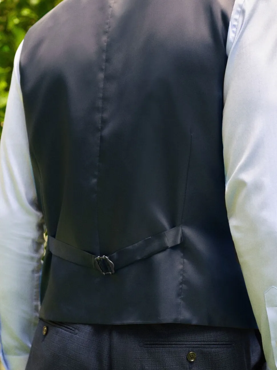 Blauw - Gilet van getextureerde wolmix