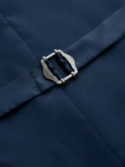 Blauw - Gilet van getextureerde wolmix
