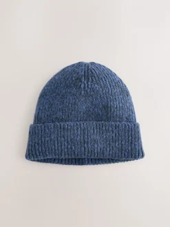 Blauw - Grofgebreide beanie-muts (1-16jr)