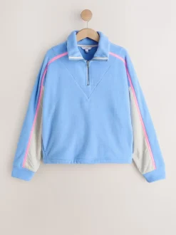 Blauw - Half Zip Fleece with Colourblock Panels