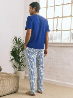 Blauw - Hamish the Highland Cow Jersey Short Sleeve Pyjamas Set