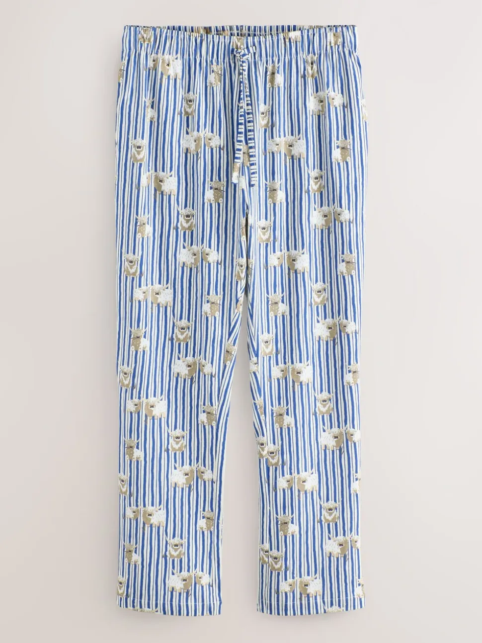 Blauw - Hamish the Highland Cow Jersey Short Sleeve Pyjamas Set