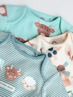 Blauw - Hamish-rompertjes met lange mouwen, 3 stuks