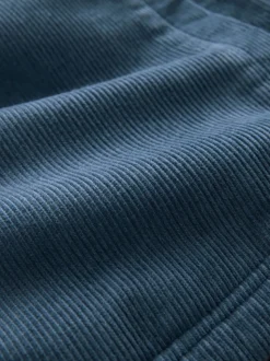Blauw - Hooded Corduroy Borg Lined Shacket