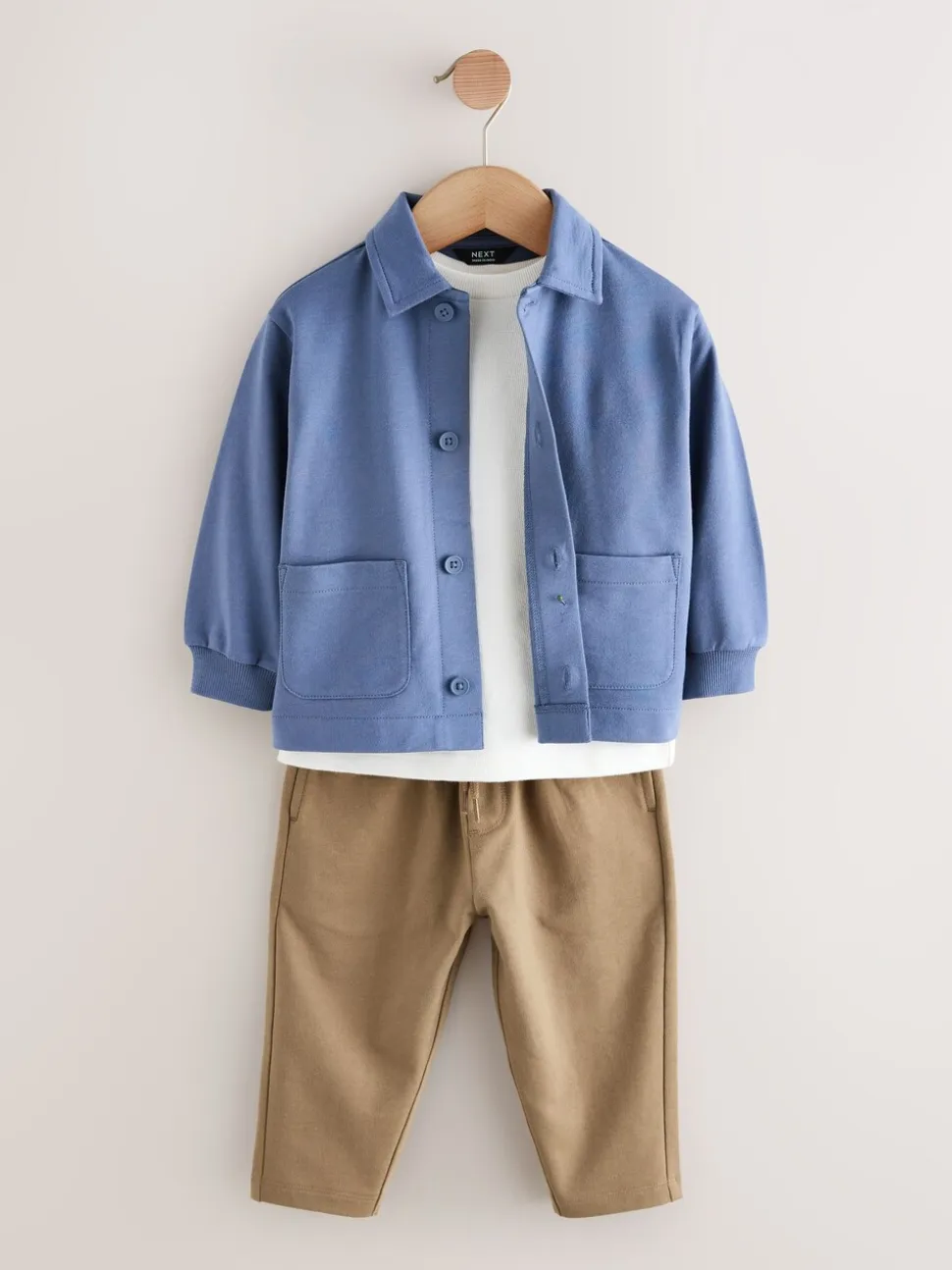 Blauw - Jersey Shirt T-Shirt and Joggers 3 Piece Set (3mths-7yrs)
