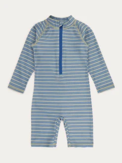 Blauw - KIDLY BY MORI 3/4 Sleeve Sunsafe Suit