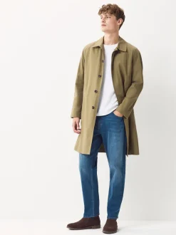 Blauw - Klassieke stretchjeans met standaard taps toelopende pasvorm