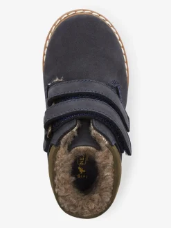 Blauw - Leren Thermal gevoerde Thinsulate werklaarzen met klittenbandsluiting