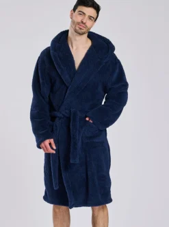 Blauw - Loungeable Sherpa kamerjas met capuchon