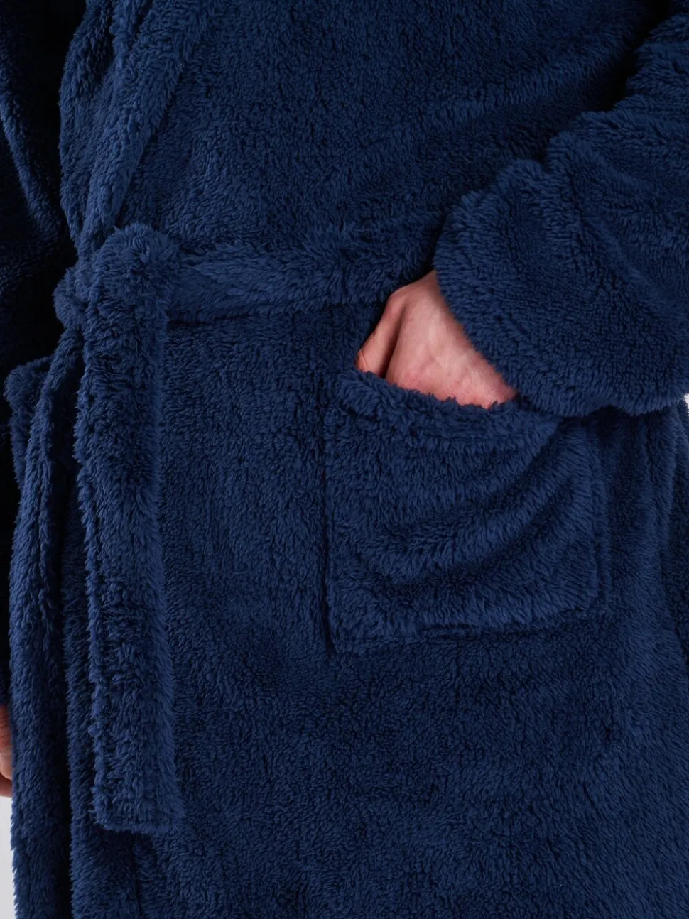 Blauw - Loungeable Sherpa kamerjas met capuchon