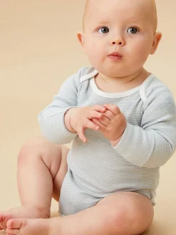 Blauw - MORI Lange Mouw Envelope Hals Bodysuit