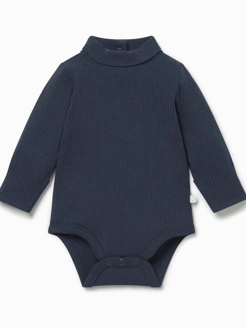 Blauw - MORI Ribbed Roll Neck Supersoft Bodysuit