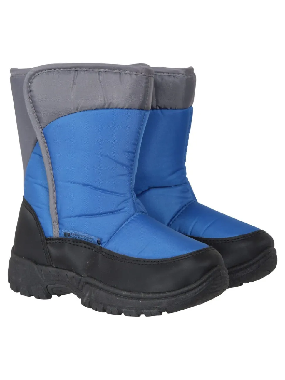 Blauw - Mountain Warehouse Caribou kindersneeuwlaarzen met enkele streep, sherpa voering en aangepaste pasvorm
