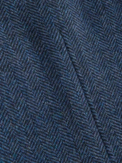 Blauw - Normale Pasvorm - Blazer met visgraatmotief en hoog wolgehalte