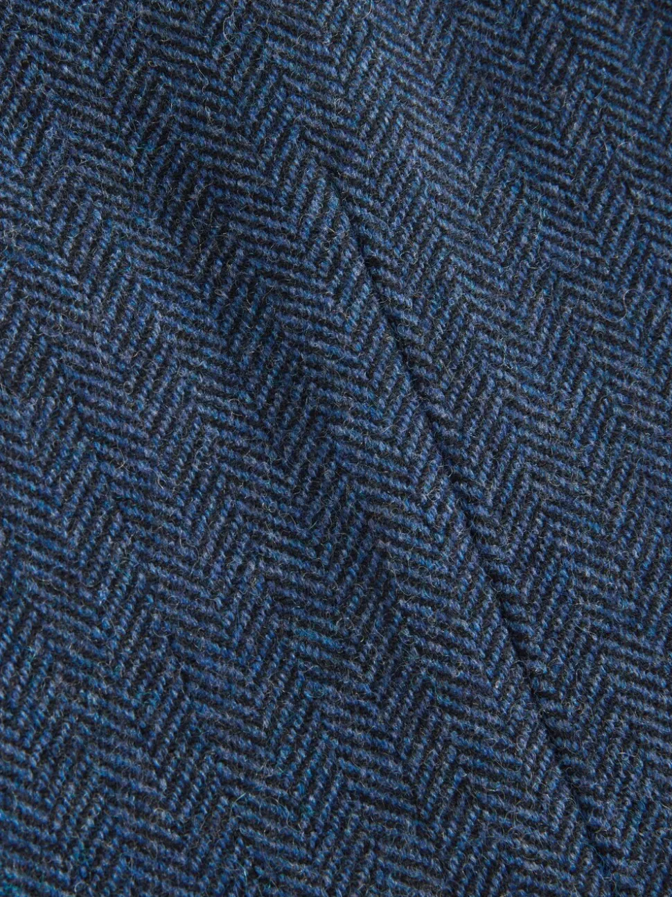 Blauw - Normale Pasvorm - Blazer met visgraatmotief en hoog wolgehalte