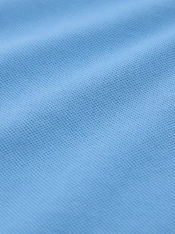 Blauw - Normale Pasvorm - Piqué poloshirt met korte mouwen
