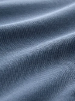 Blauw - Normale Pasvorm - Piqué polo met lange mouwen
