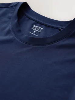 Blauw - Normale Pasvorm - T-shirt met lange mouwen en ronde hals