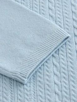 Blauw - Poloshirt met kabelbreisel (3mnd -7jr)