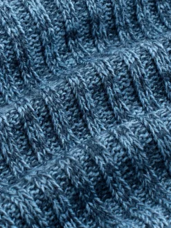 Blauw - Pom Beanie Hat & Snood Set 2 Piece (1-16yrs)