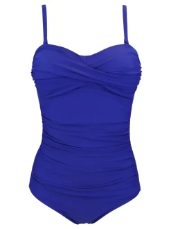 Blauw - Pour Moi Santa Monica tummy control corrigerend badpak met afneembare bandjes