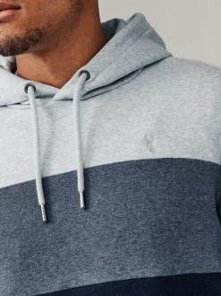 Blauw - Pullover-hoody - Sweatshirt met colourblocking