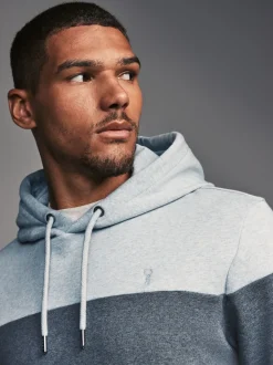 Blauw - Pullover-hoody - Sweatshirt met colourblocking