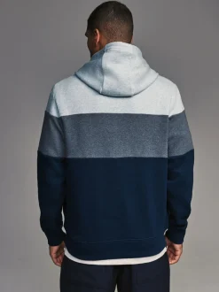 Blauw - Pullover-hoody - Sweatshirt met colourblocking