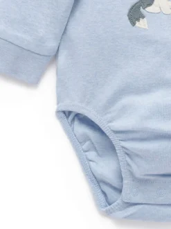 Blauw - Purebaby Appliqué Bodysuit
