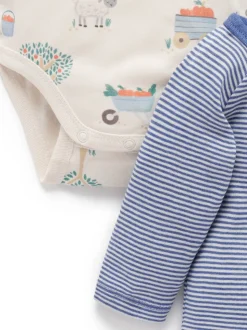 Blauw - Purebaby Bodysuits 2 Pack
