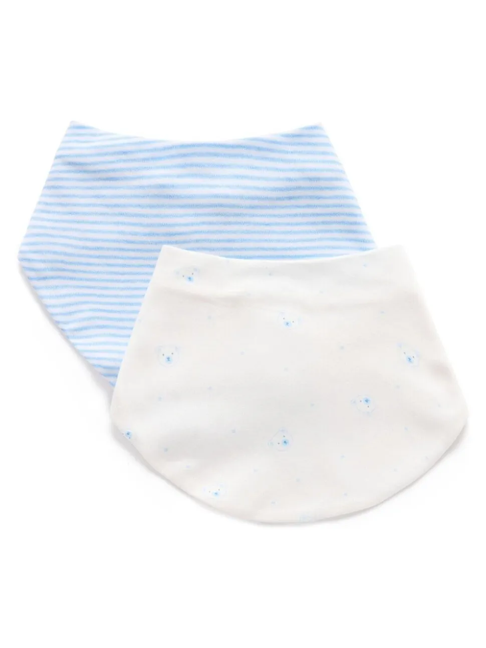 Blauw - Purebaby Essential Dribble Bibs 2 Pack