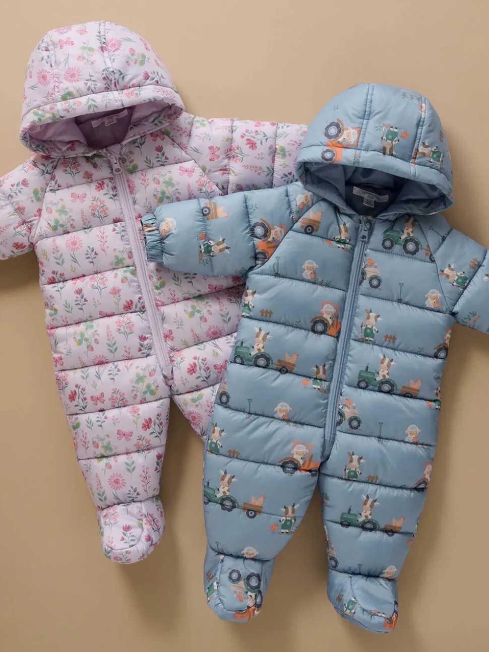 Blauw - Purebaby Showerproof Padded Puffer Pramsuit