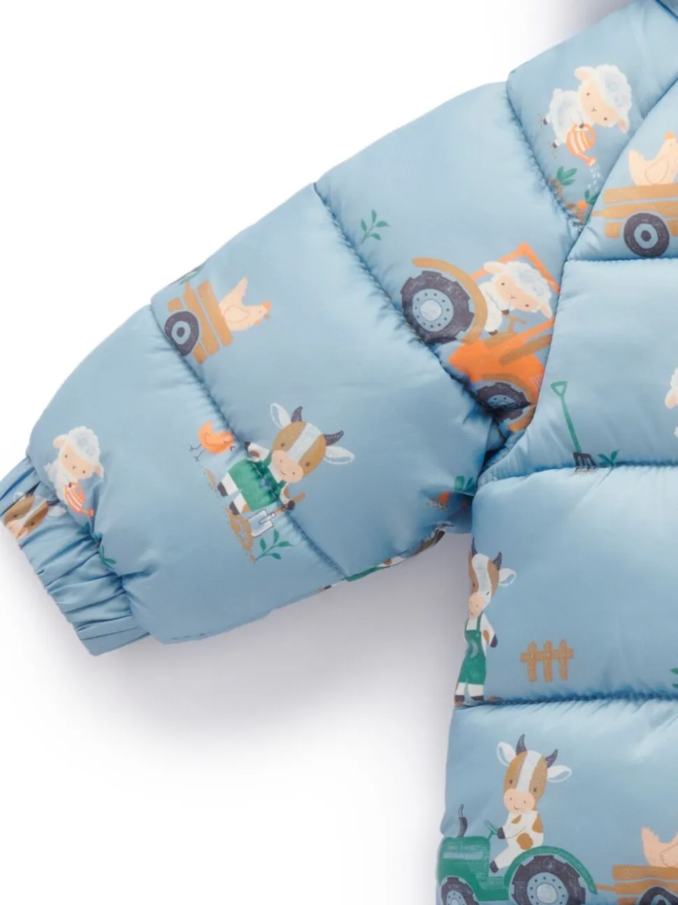 Blauw - Purebaby Showerproof Padded Puffer Pramsuit