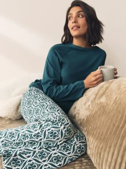 Blauw - Pyjama met lange mouwen