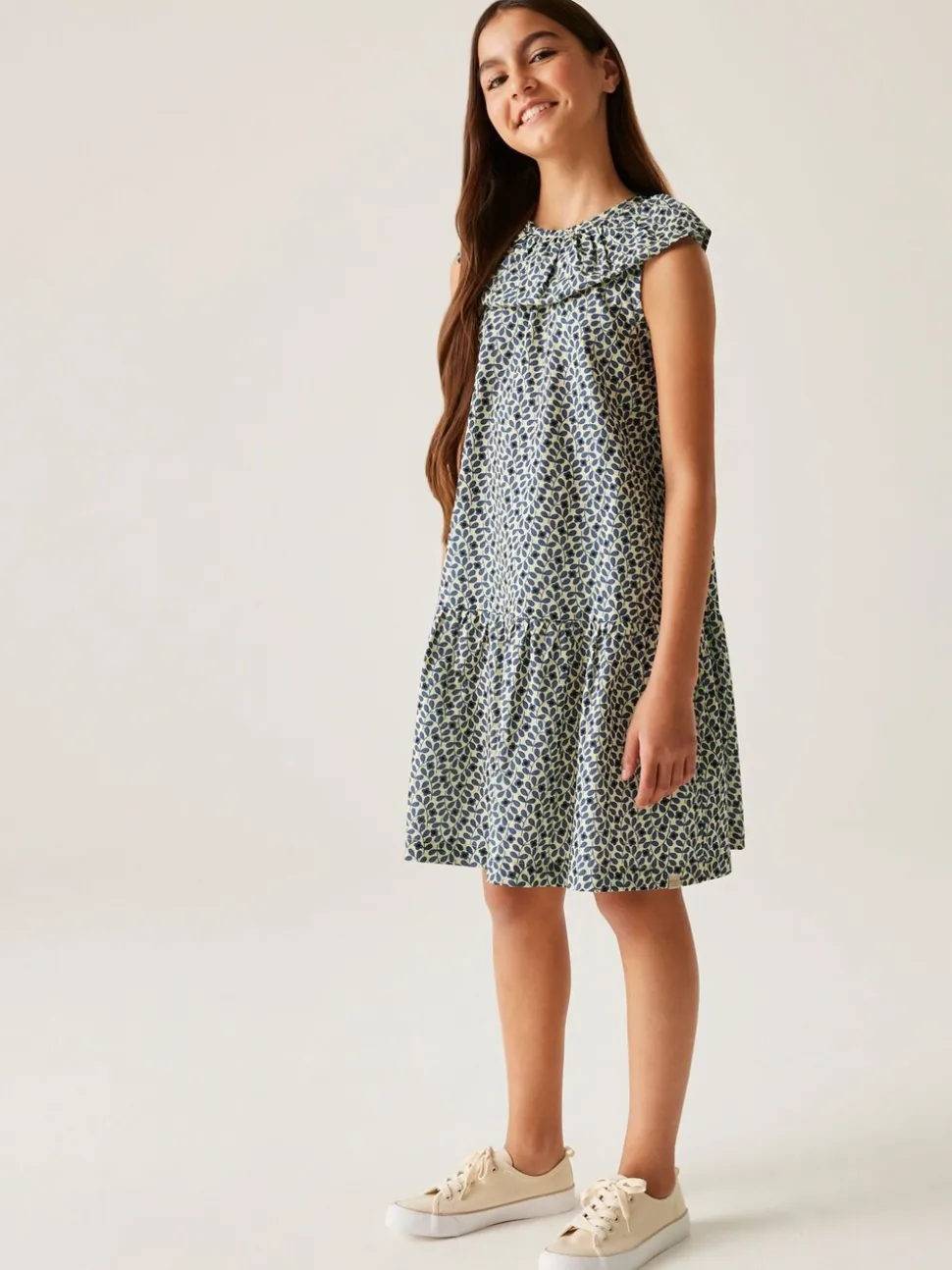 Blauw - Regatta Girls 100% Cotton Orla Kiely Playsuit