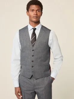 Blauw - Regular Fit getrimd gestructureerd colbert