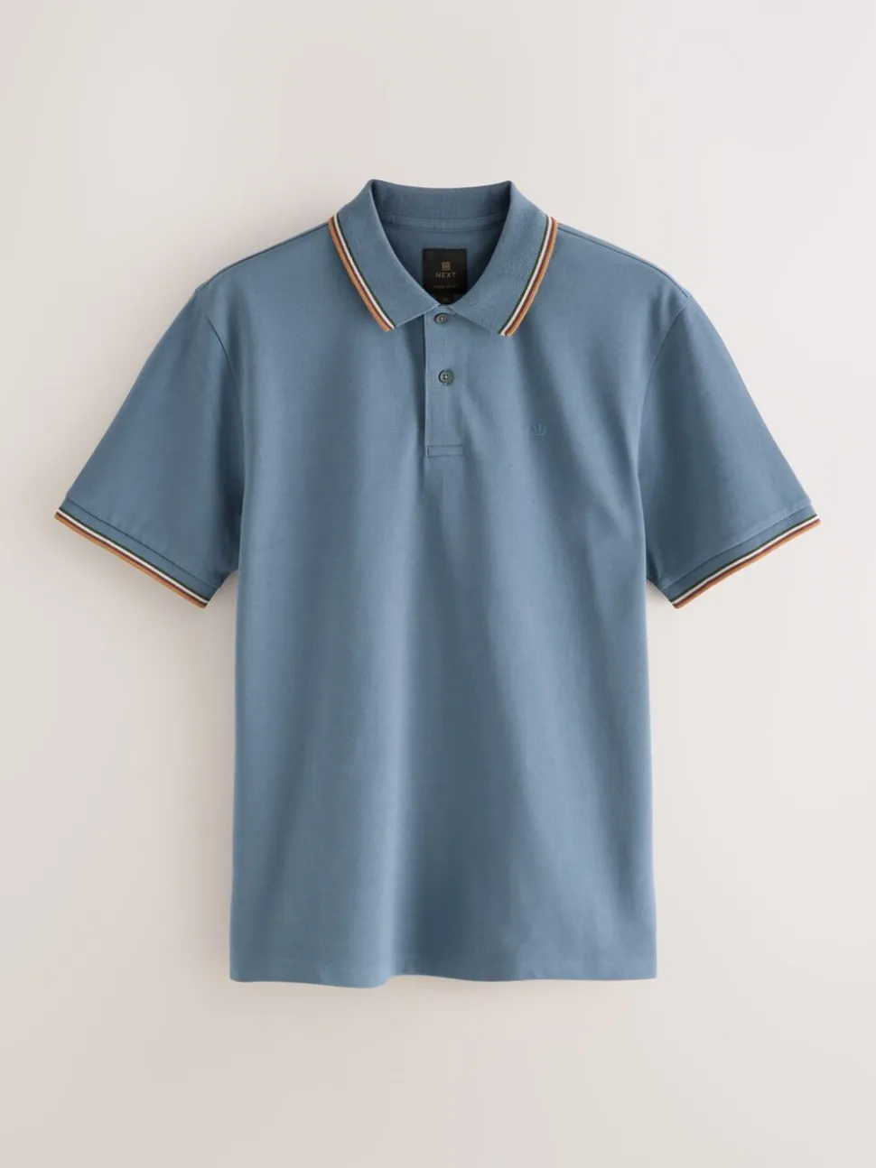 Blauw - Regular fit poloshirt met korte mouwen en contrasterende randen