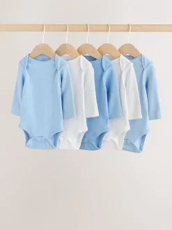 Blauw - Rompertjes met lange mouwen