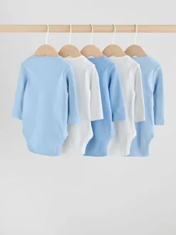 Blauw - Rompertjes met lange mouwen