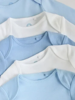 Blauw - Rompertjes met lange mouwen