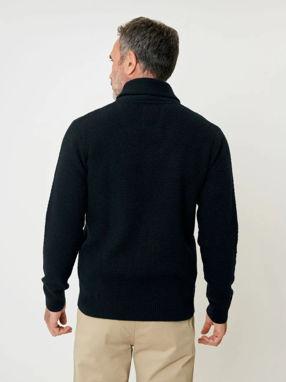 Blauw - Saltwell Cable Knit Shawl Neck Jumper