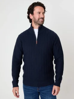 Blauw - Saltwell Mini Cable Knit Quarter Zip Jumper