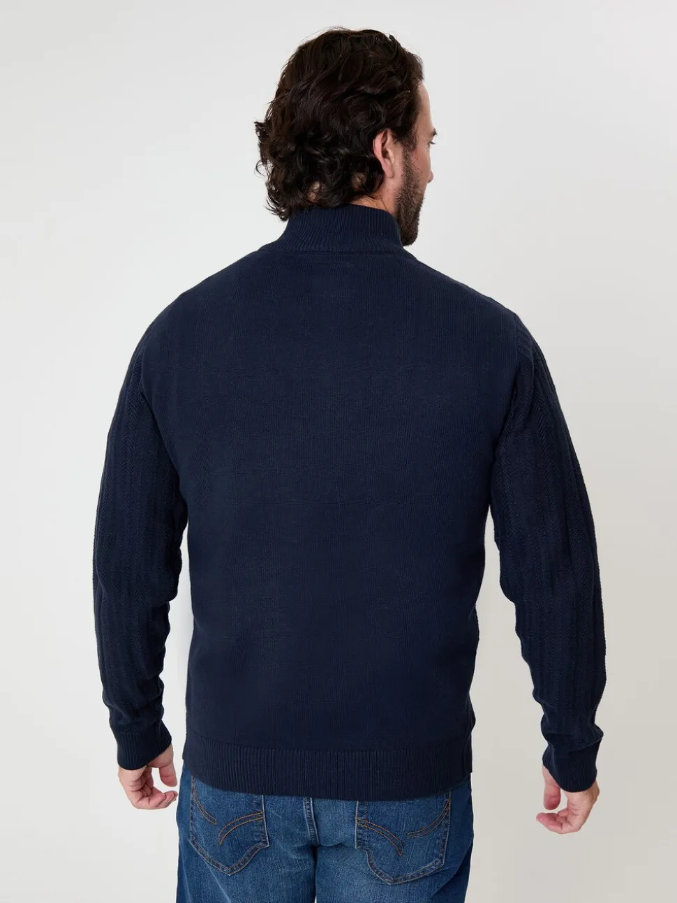 Blauw - Saltwell Mini Cable Knit Quarter Zip Jumper