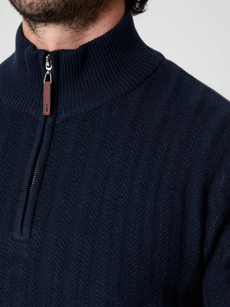 Blauw - Saltwell Mini Cable Knit Quarter Zip Jumper
