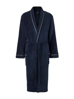 Blauw - Savile Row Company Lightweight Soft Fleece Rope Edge Dressing Gown