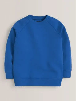 Blauw - Schoolsweater met ronde hals (3-16jr)