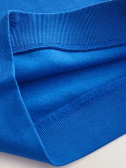 Blauw - Schoolsweater met ronde hals (3-16jr)