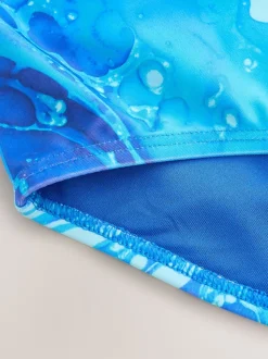 Blauw - Scoop Neck Swimsuit (3-16yrs)